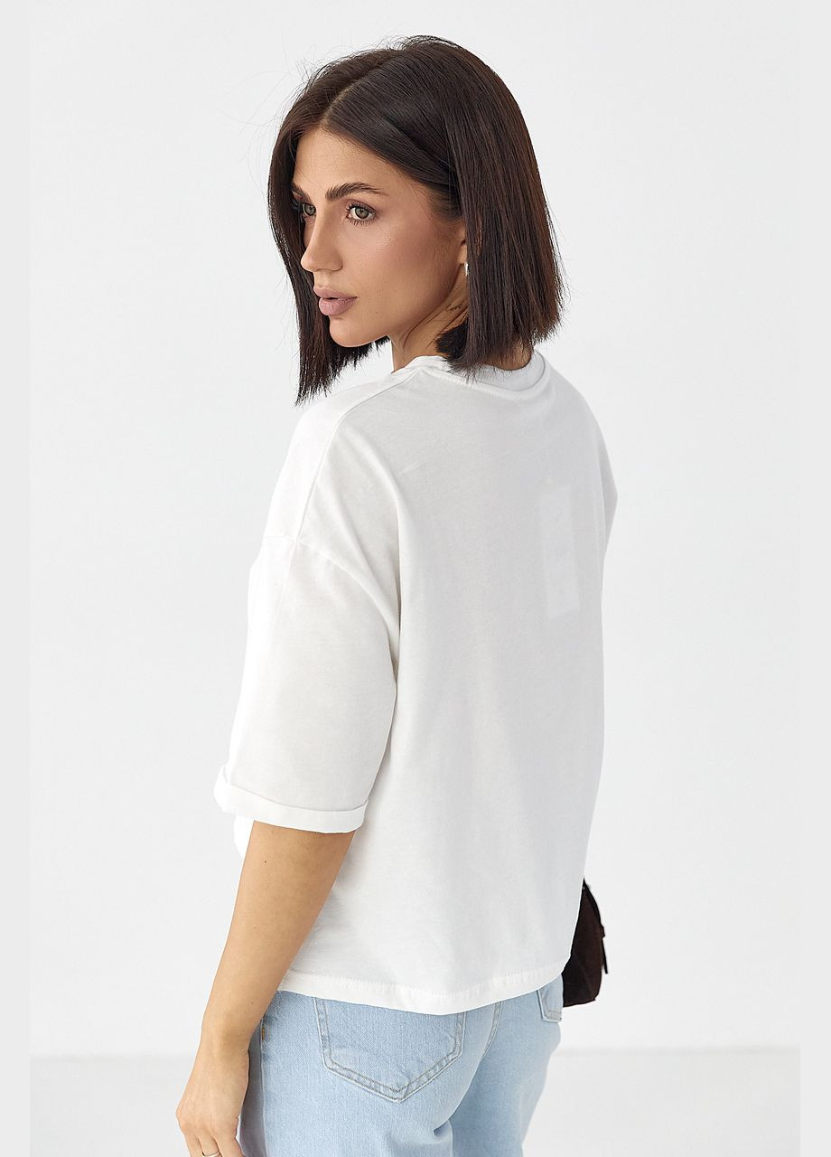 Футболка с надписью из бисера Lurex - (326065777)