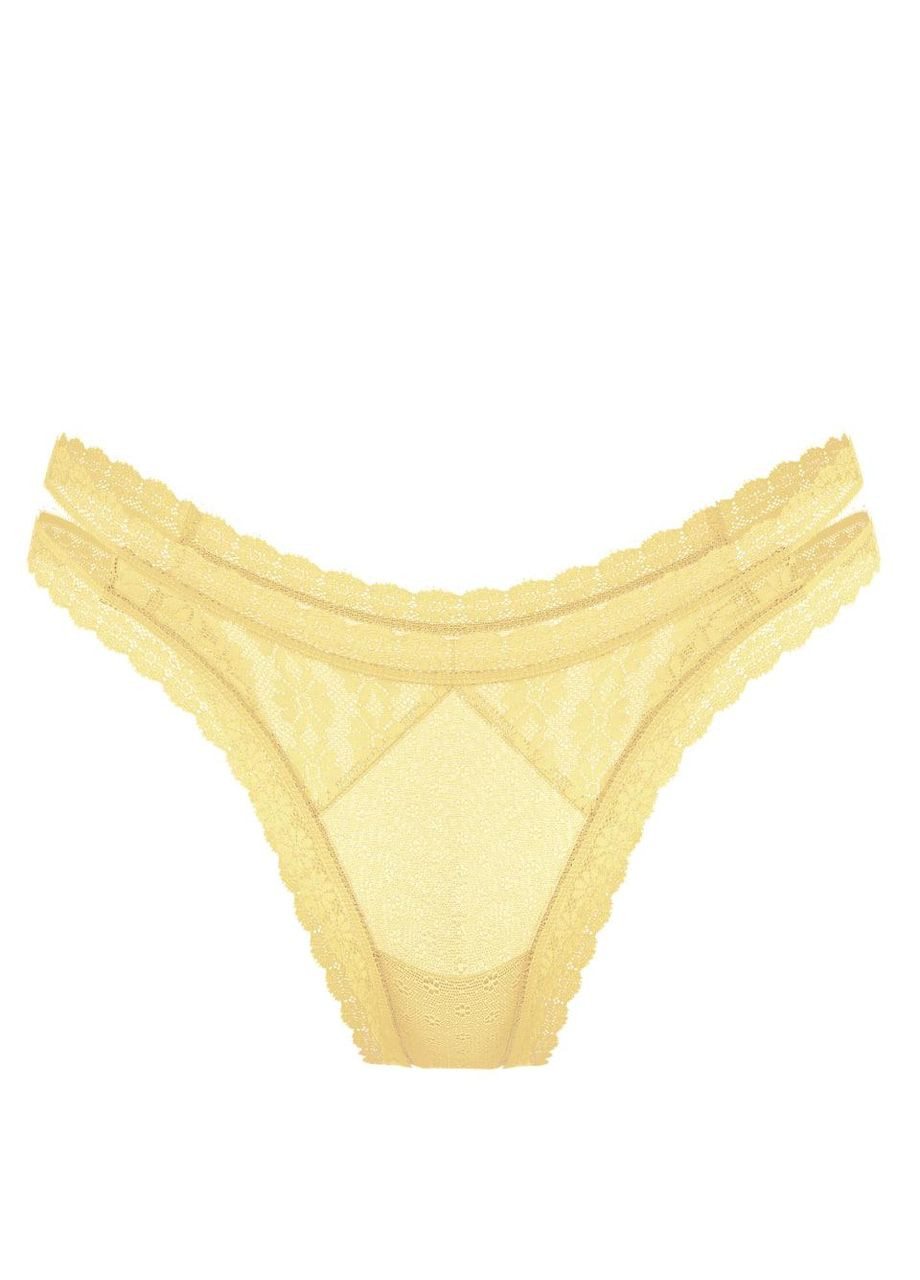 Трусики-бразилиана женские кружевные Daisy Lace Brazilian Panty желтые Victoria's Secret (330752237)