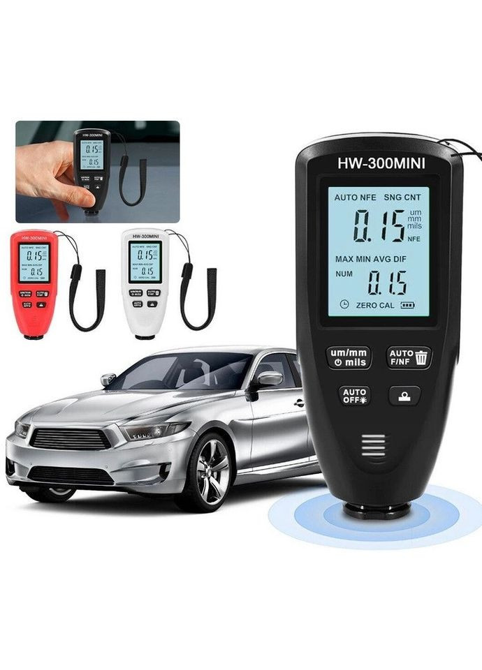 Толщиномер краски цифровой HW-300 Mini 0 - 2000 мкм Fe и Nfe Черный (050738) Bodasan (317297196)
