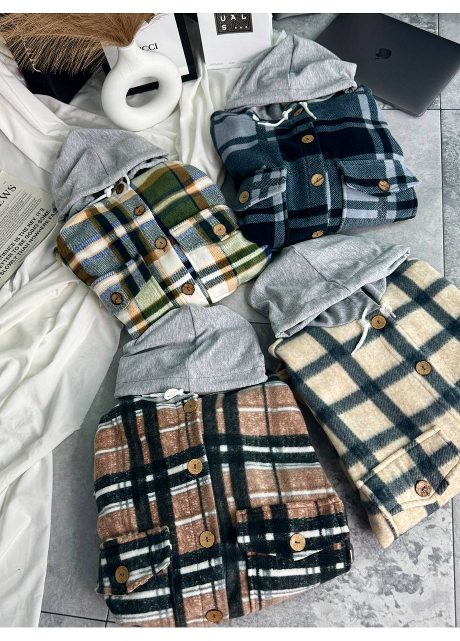 Сорочка тепла з преміальний Турецький двосторонній фліс,з капюшоном у клітинку Україна (365287065)