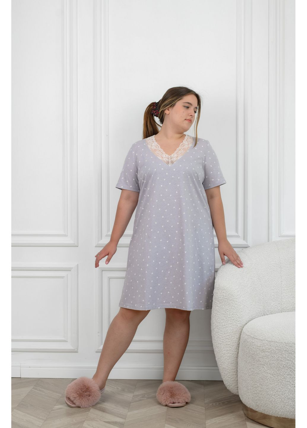 Женская хлопковая рубашка больших размеров N.EL. (362036430)