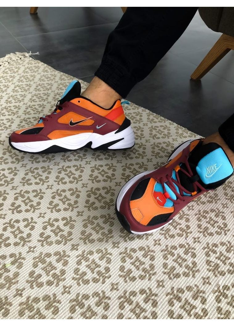 Коричневые демисезонные кроссовки мужские nike m2k tekno mahogany mink найк м2к текно No Brand