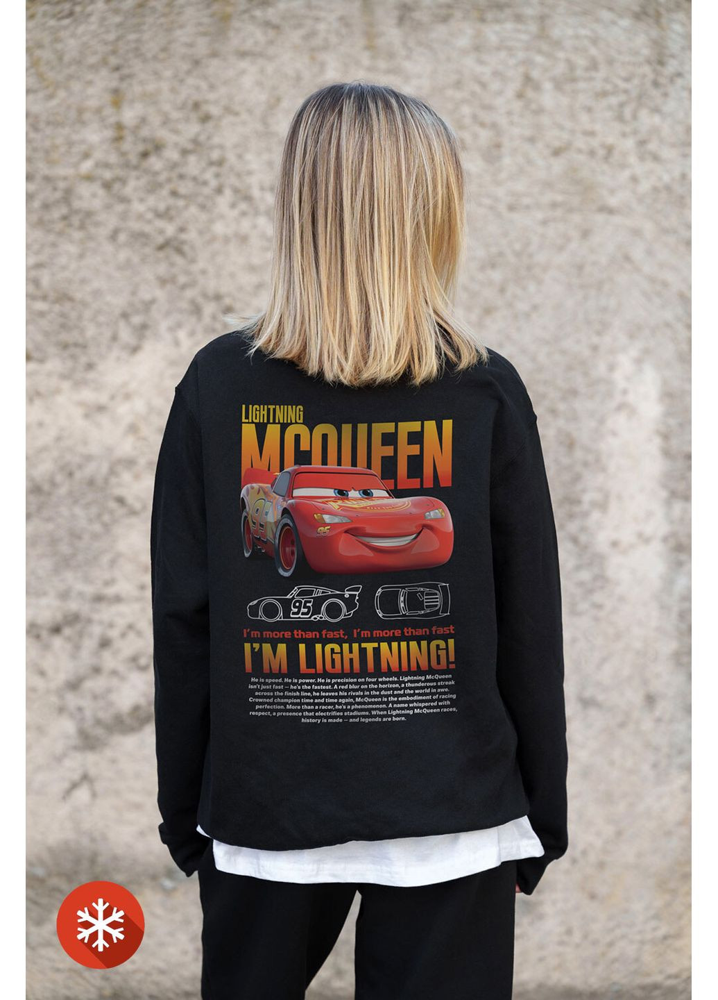 Черный женский утепленный оверсайз свитшот на флисе с принтом mcqueen black Without рисунок (372519918)