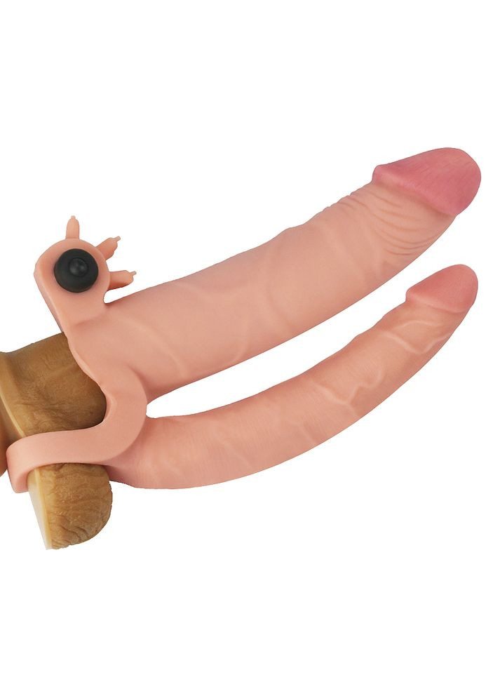 Насадка на член Pleasure X Tender Vibrating Double Penis Sleeve Add 1 CherryLove Lovetoy (282960615)