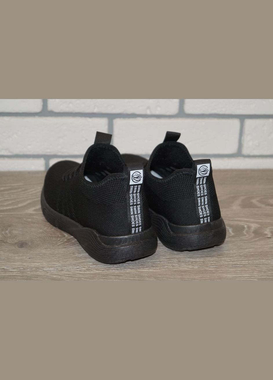 Чорні Осінні кросівки текстильні підліткові чорні SWIN SHOES