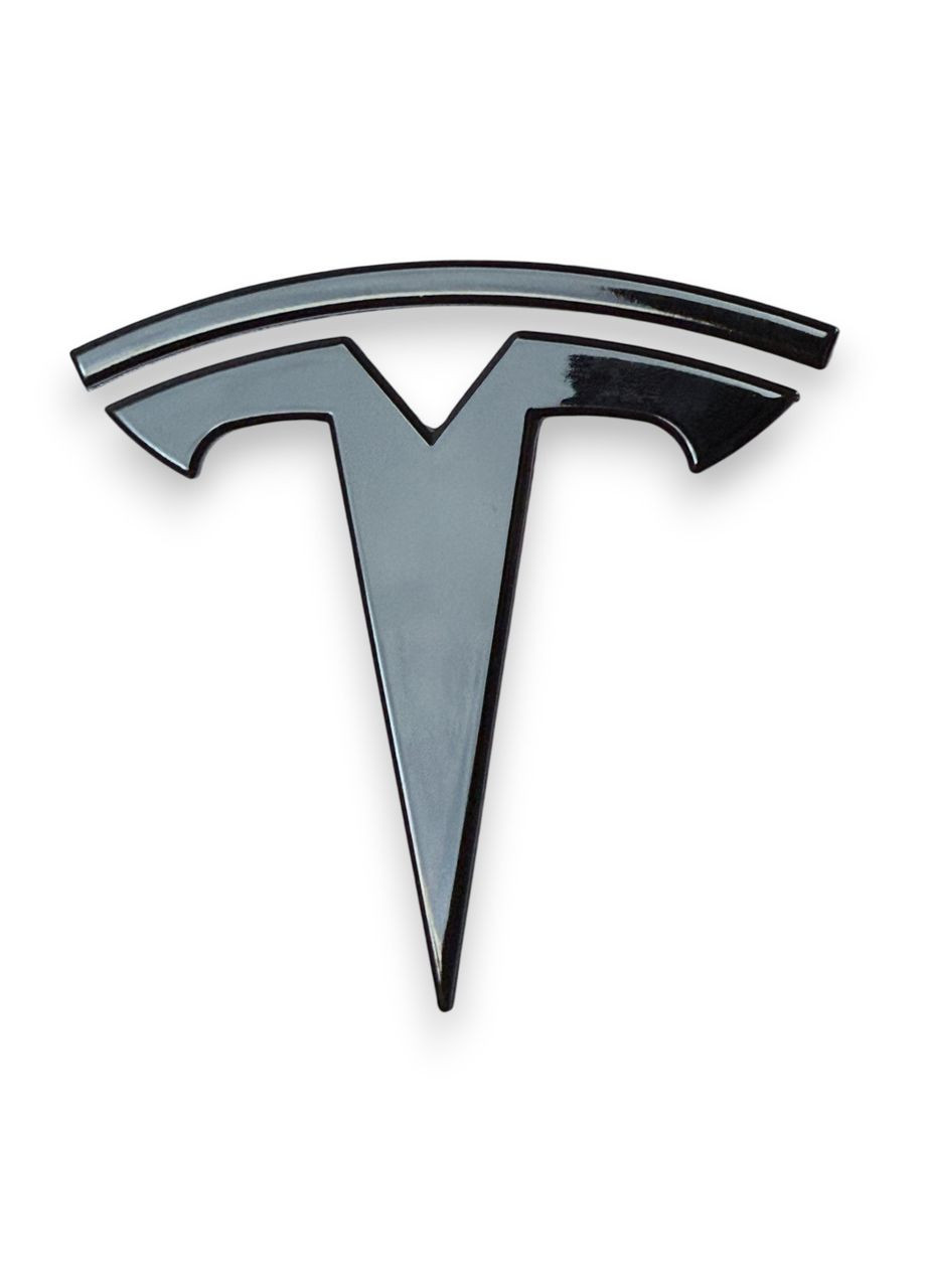 Емблема на капот металева Тесла Модел 3 значок на капот Model 3, чорний глянець Tesla (354698630)