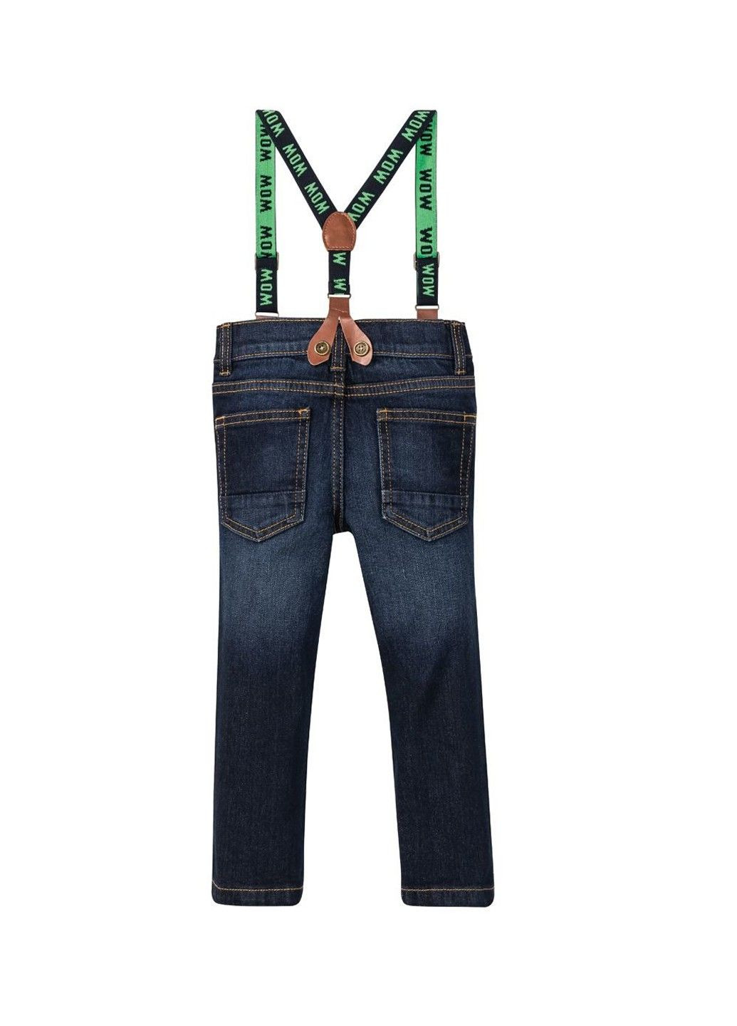 Темно-синие демисезонные прямые джинсы slim fit с подтяжками для мальчика 318438 Lupilu