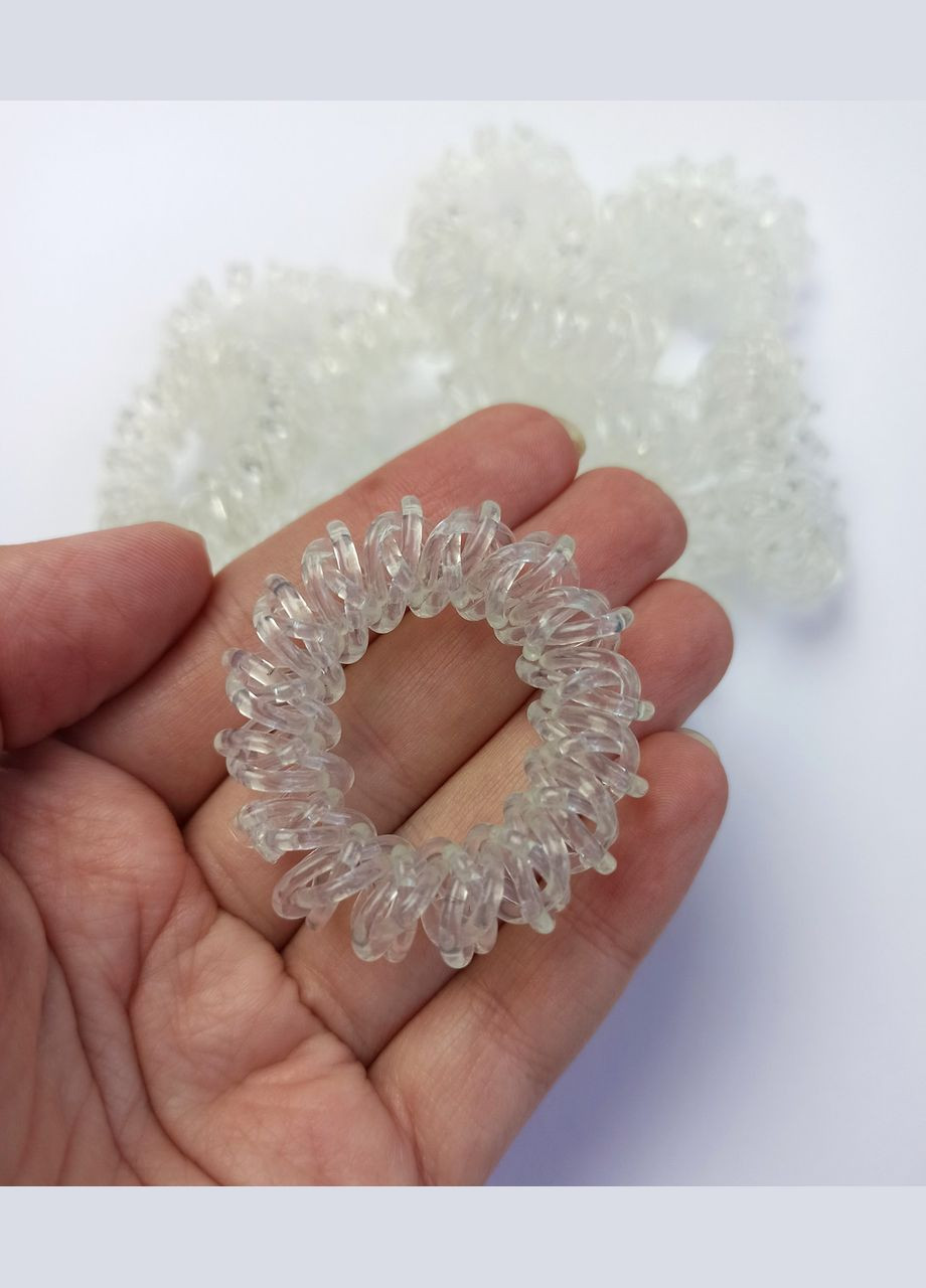 Резинка для волос Пружинка Прозрачная 4 см Цена за 1 шт р000146 Finding (315799900)