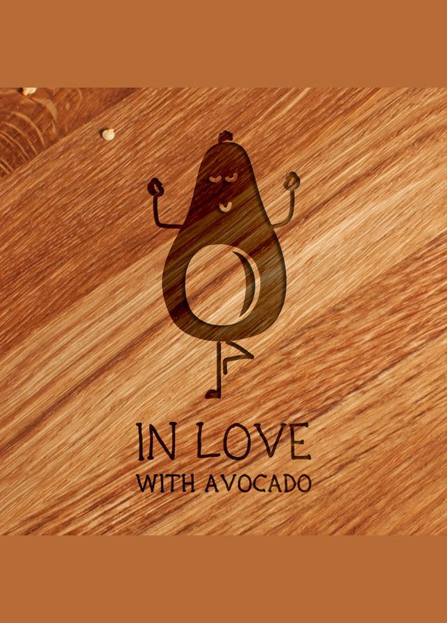 Дошка для нарізки "In love with avocado", 35 см, англійська BeriDari (293510189)