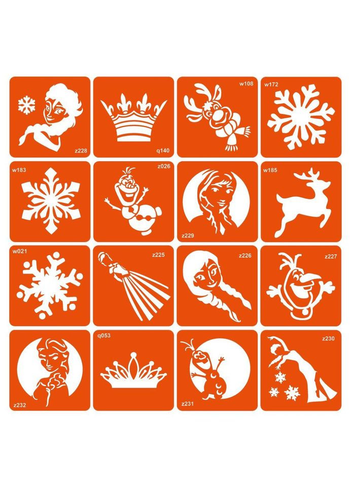 Набор трафаретов для био-тату "Холодное сердце" kholodne-sertse-16 Fresh Tattoo (316609640)