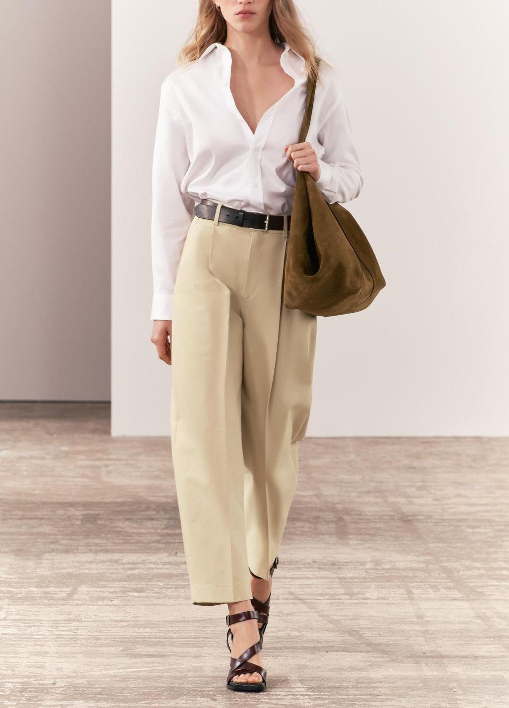 Белая классическая рубашка однотонная Zara