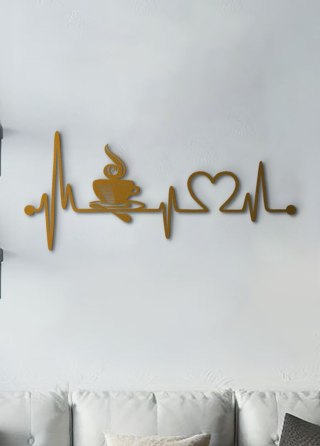 Сучасна картина на кухню, дерев'яний декор для дому "Кава для коханої", декоративне панно 30х13 см Woodyard (291842982)