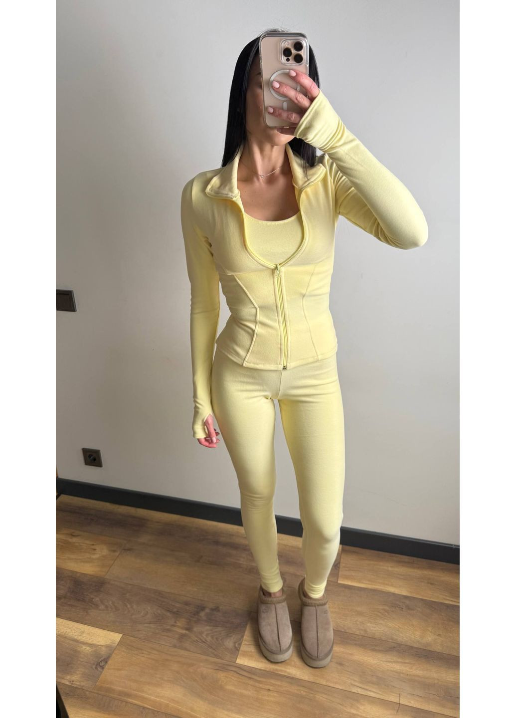 Костюм 1271 трійка термо трикотаж пума,топ,лонгслів та легінси Україна (372262356)