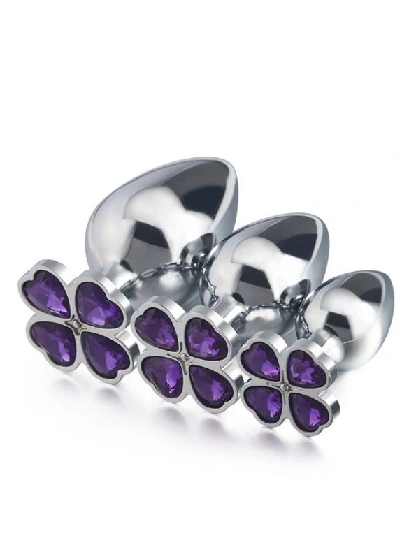 Анальний корок Metal Clover Butt Plug Jewelry Large Pink No Brand (296008738)