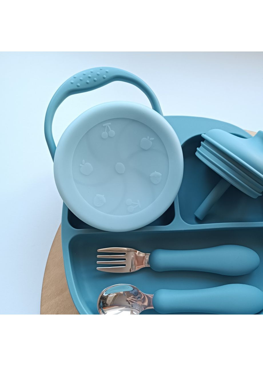 Набор посуды для малыша Смоки блу 10 шт Посуда для малышей безопасная экологичная (0205) No Brand (368999942)