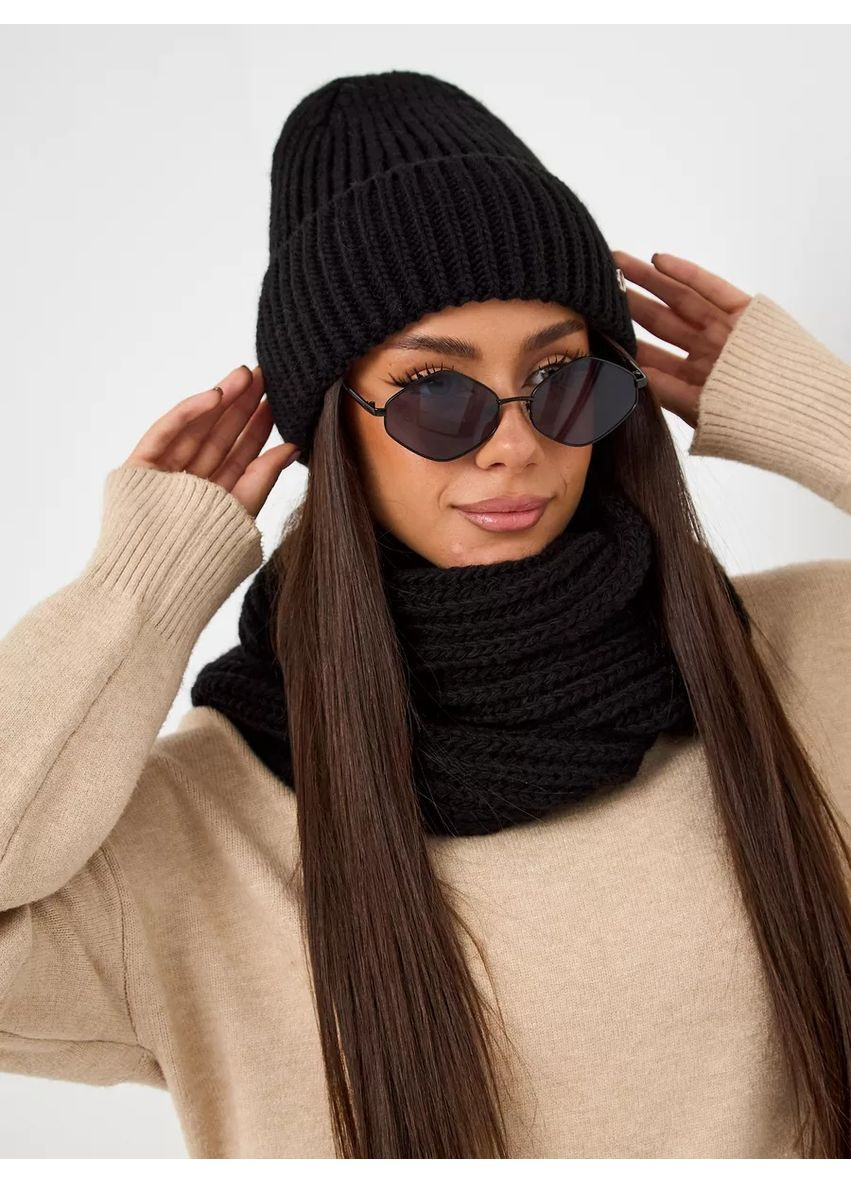 Женский зимний комплект шапка + хомут - Сандра No Brand Жіночий зимовий комплект (362185464)