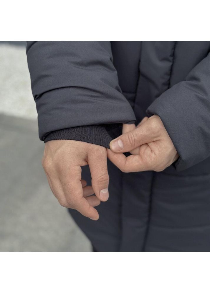 Графитовая зимняя удлиненная комфортная зимняя куртка Vakko