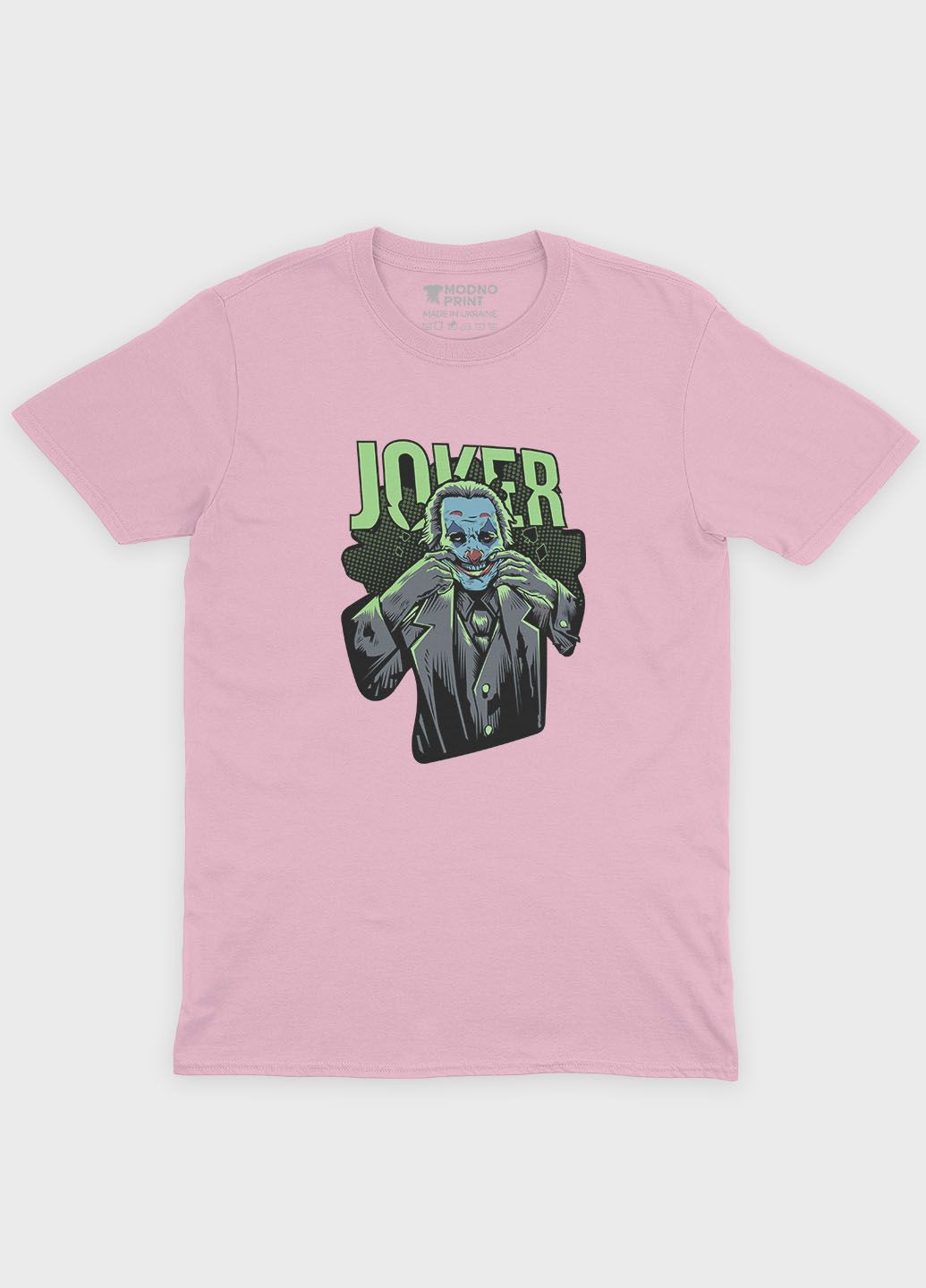 Розовая демисезонная футболка с принтом супервора - джокер блидо- (ts001-1-lpinkj-006-005-018) Modno