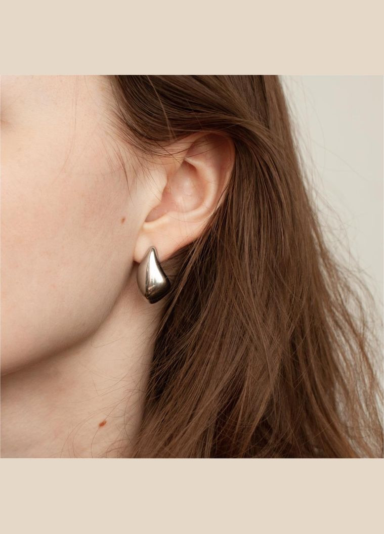 Комплект серебристых сережек в виде капли базовые пусеты кэжуал минимализм ретро y2k современные серьги-капельки однотонные No Brand (336186550)