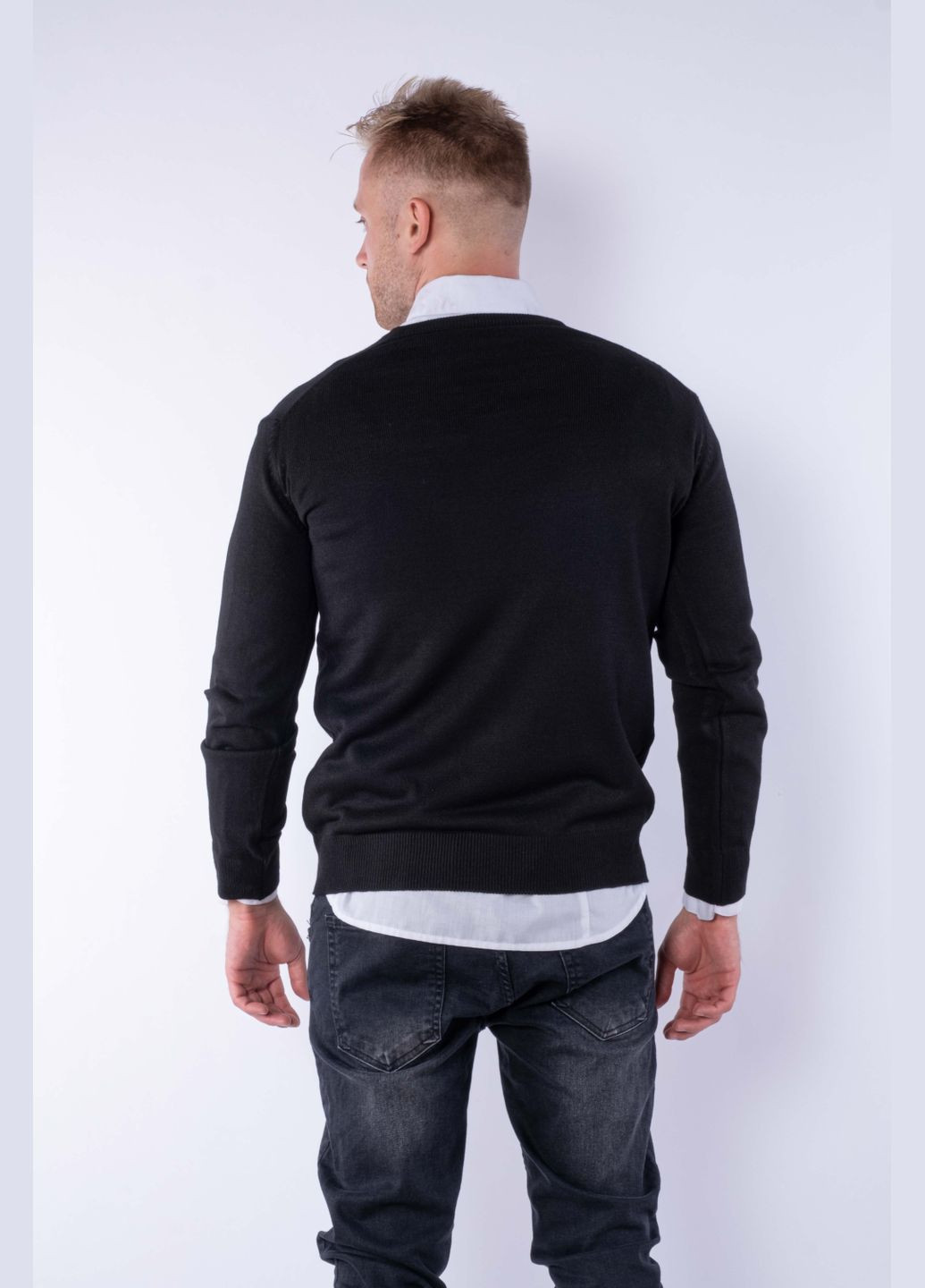 Черный демисезонный пуловер (черный) Time of Style