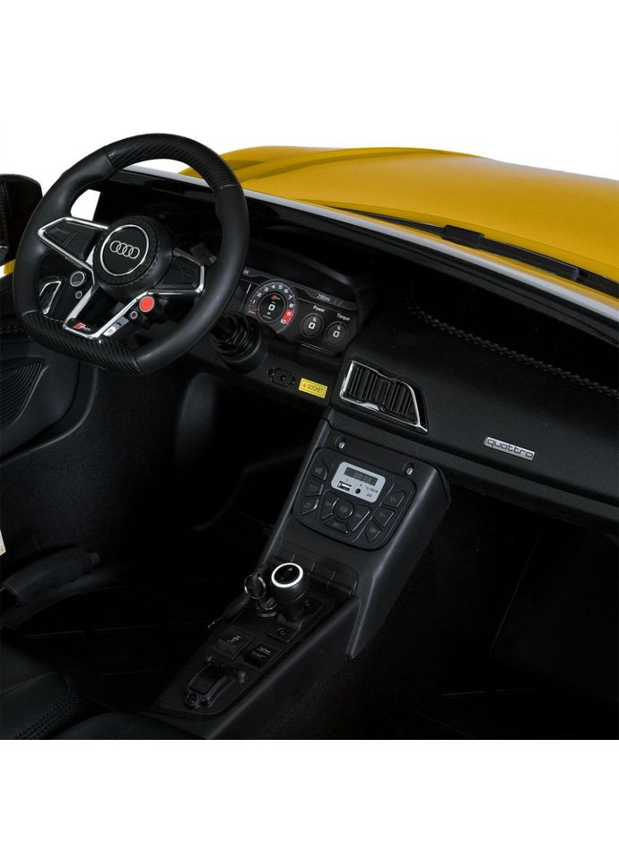 Дитячий електромобіль Audi жовтий 2 місний для дітей від 6 років з акумулятором та музикою Bambi (368760302)