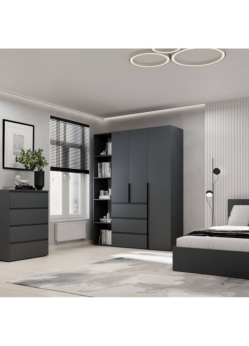 Шкаф распашной комбинированный №8 Light 1600x500x2200 Графит (LTK087000000) Art In Head (342323470)