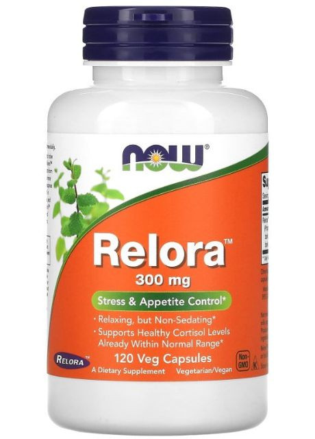 Снижение кортизола Relora 300 мг 120 вегетарианских капсул Now Foods (359473789)