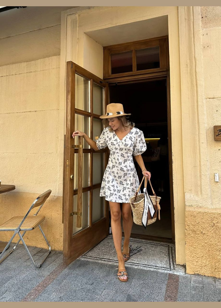 Графитовое повседневный женское платье с цветочным принтом Україна с цветочным принтом