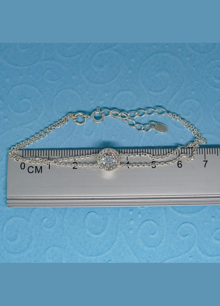 Серебряный двойной браслет "Камушек" с фианитами No Brand (350667456)