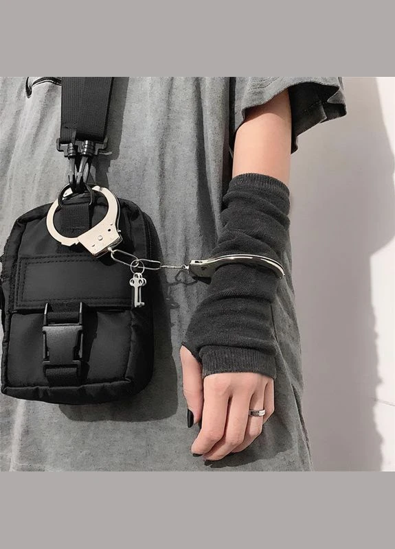 Митенки короткие однотонные темно-серые No Brand (314862680)