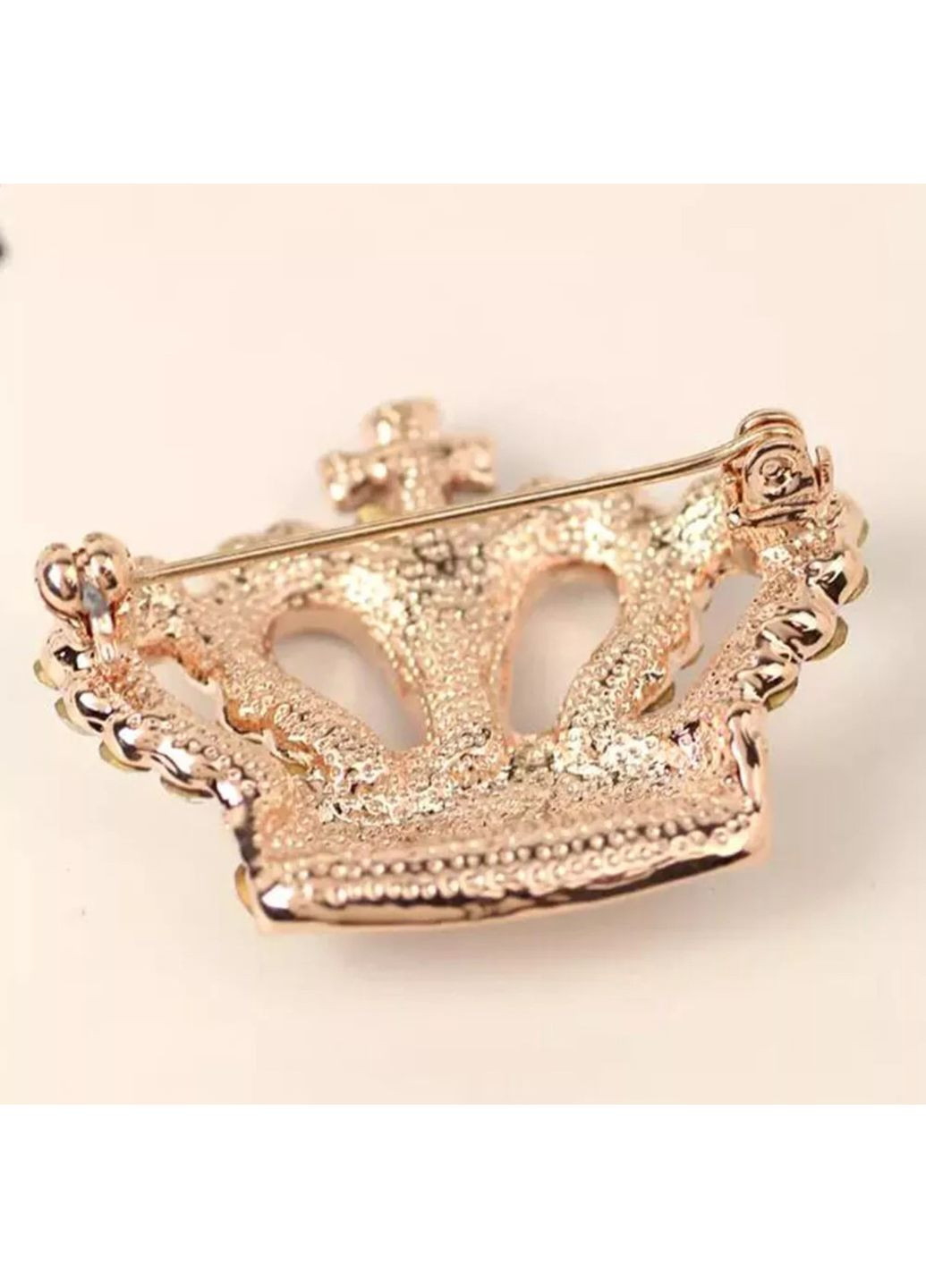 Брошка жіноча стильна, з камінням «Корона монарха» (золотиста) China (366875169)