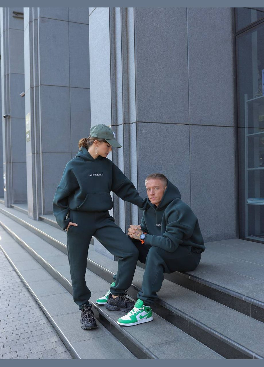 Изумрудный демисезонный утепленный костюм брючный Garna