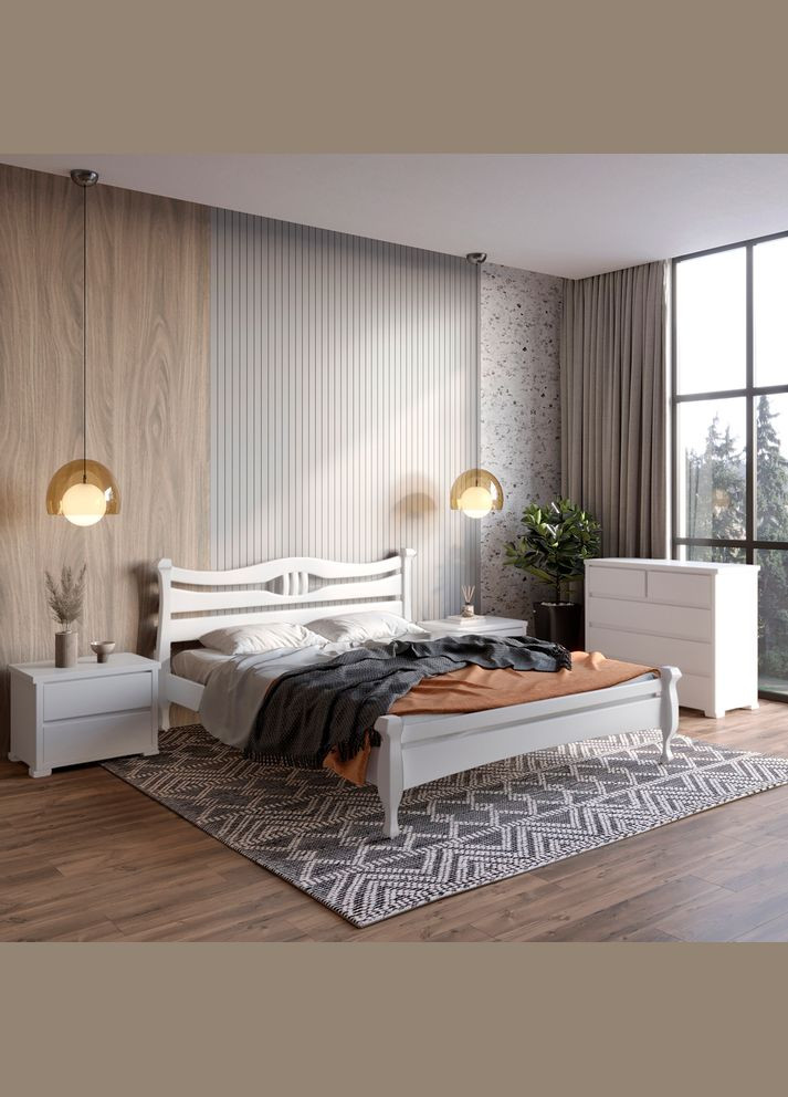 Двоспальне ліжко Даллас (RAL9003) 180х200 см (MBG-1770) Mebigrand (368281974)