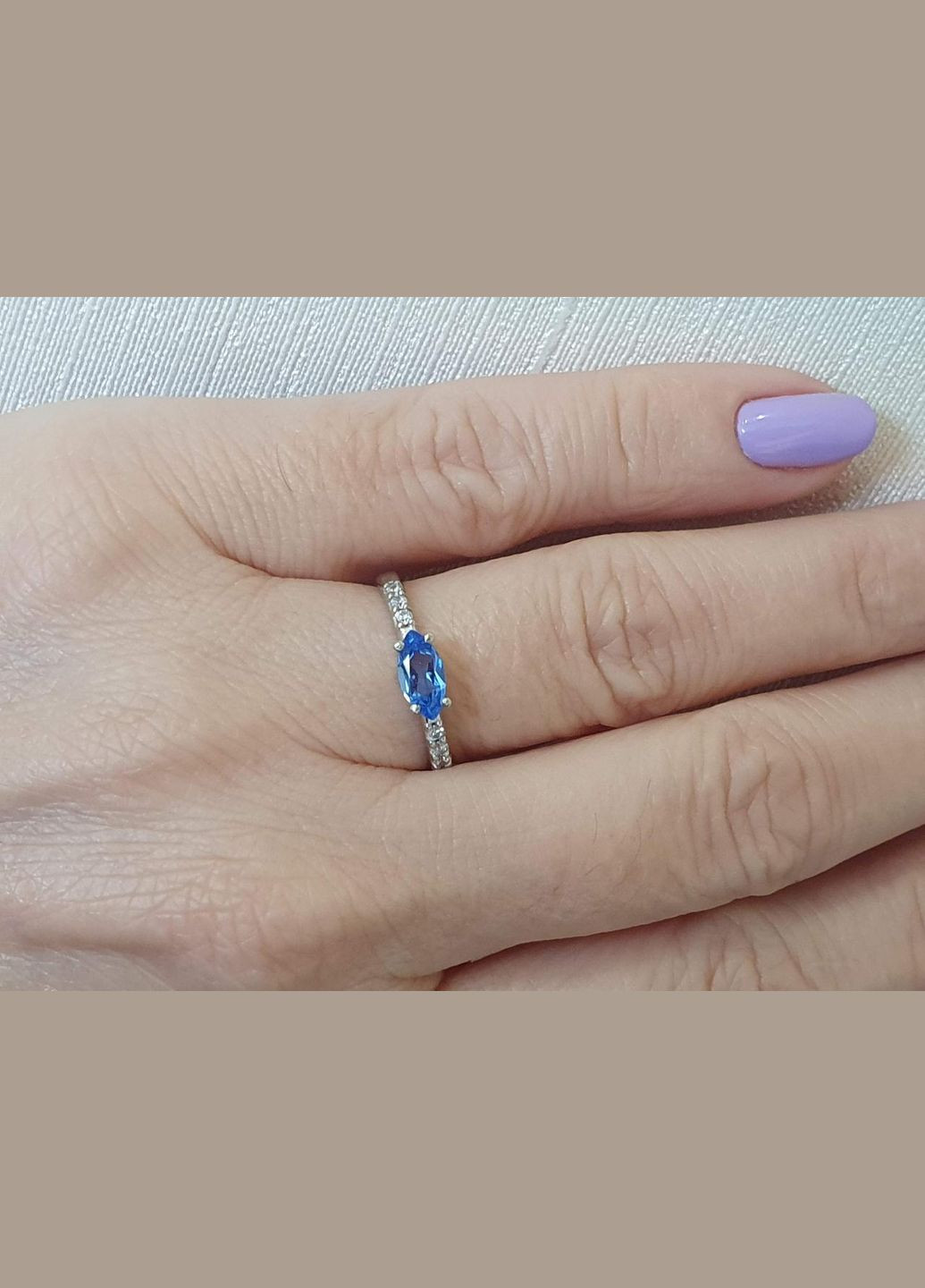 Срібне кільце Момент з кварцом tanzanite і фіанітами. 1309/1Р-QTANZ AGNI (327416557)