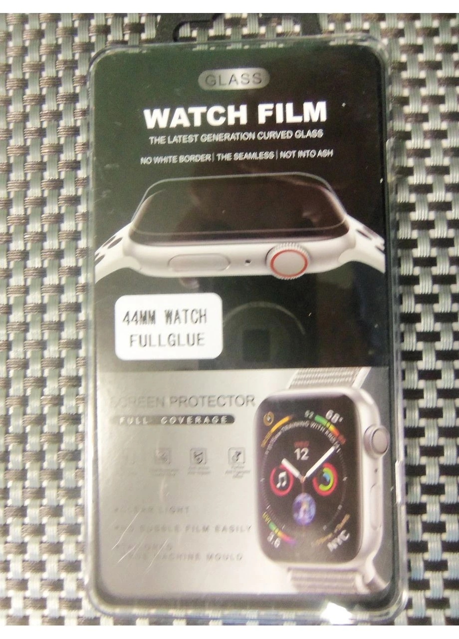 Захисне скло Tempered Glass Film Full Glue 3D для Watch 44 mm Black Apple (387650454)