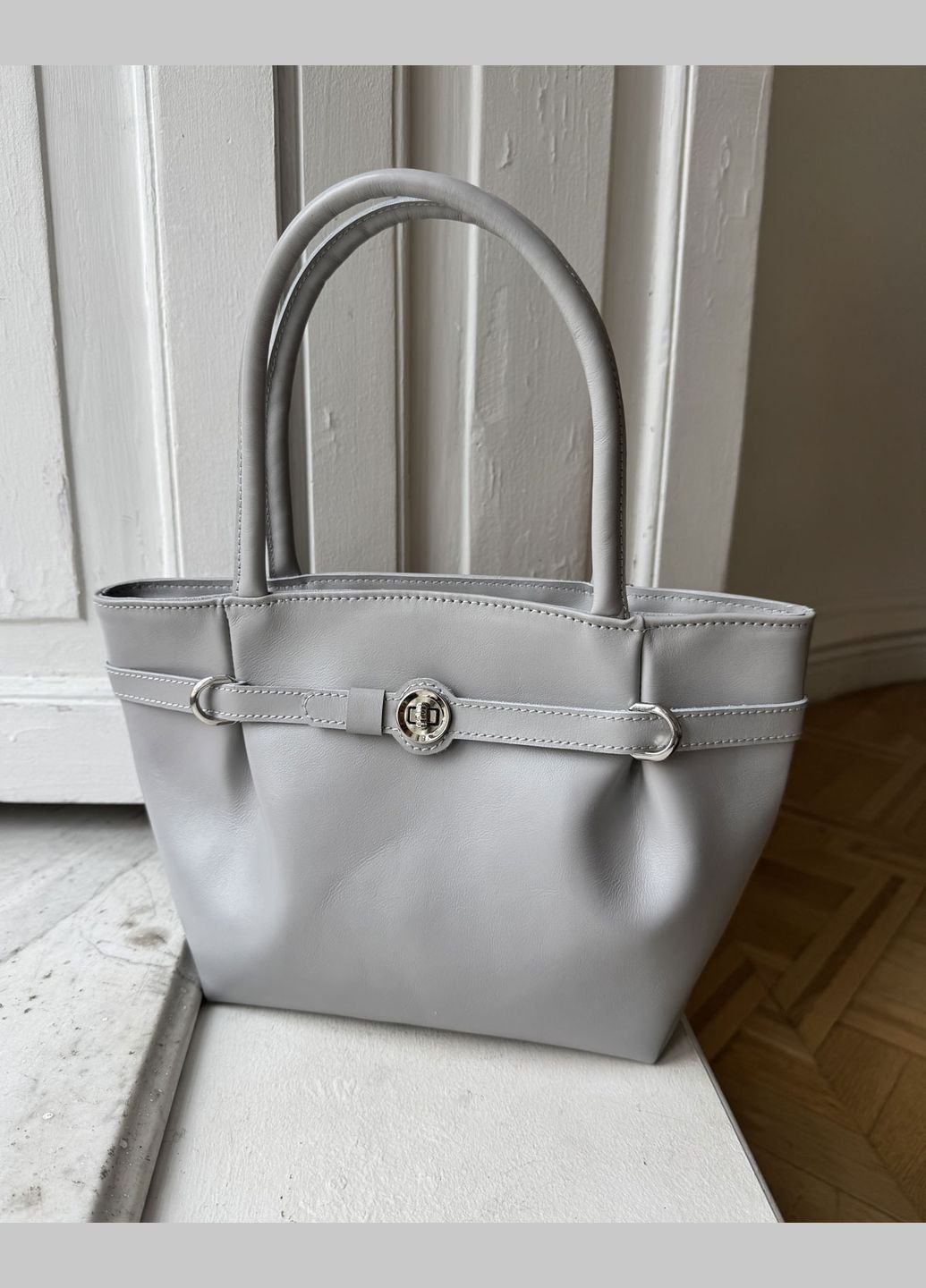 Женская кожаная сумка серая Anita из натуральной кожи и замши (zhnocha-shkrqna-sumka-anita) WeLassie (342199416)