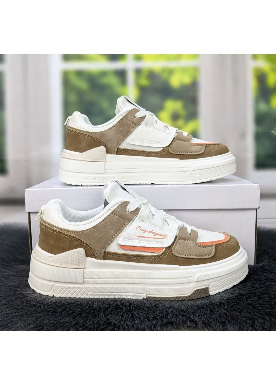 Кроссовки женские демисезонные эко-кожа Fashion бежевые демисезоны (299808492)