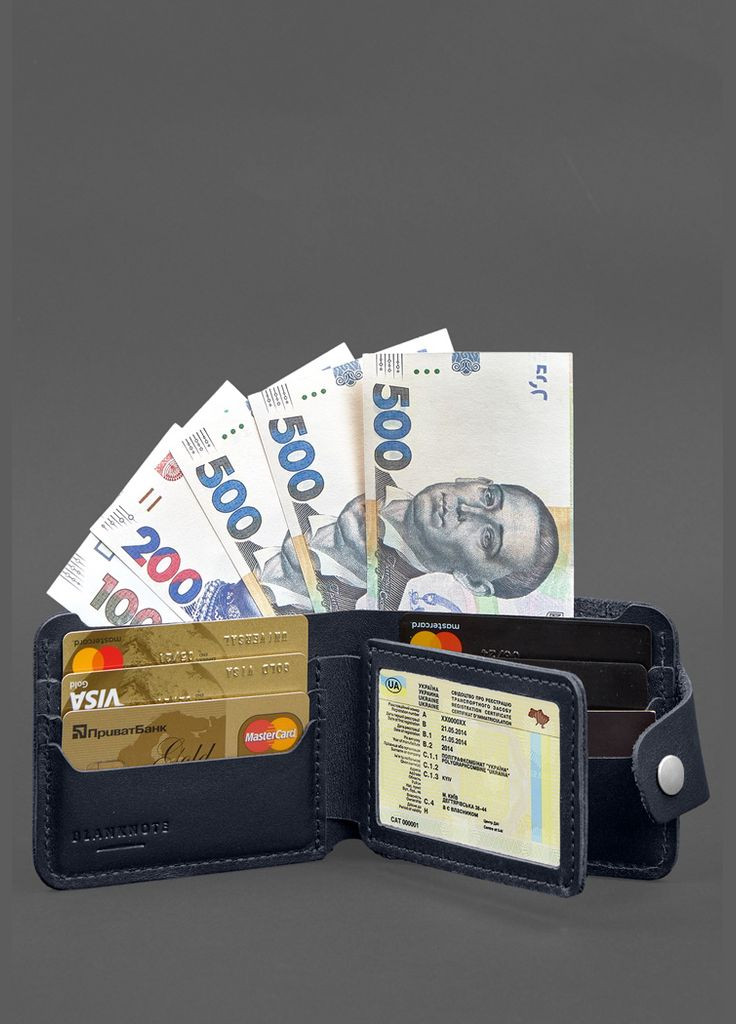 Шкіряне портмоне 9.1 Синій (A-028651) BlankNote (328444578)