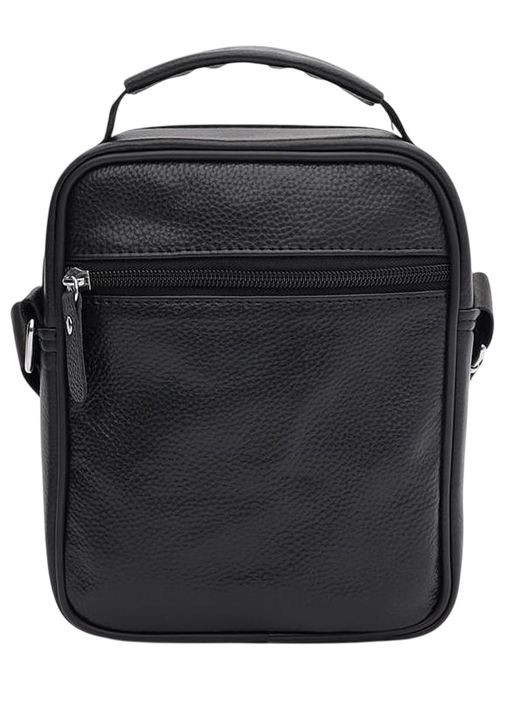 Сумка планшет через плече для документів та для телефону чоловіча з натуральної шкіри маленька Чорний 36983 Keizer (361660298)