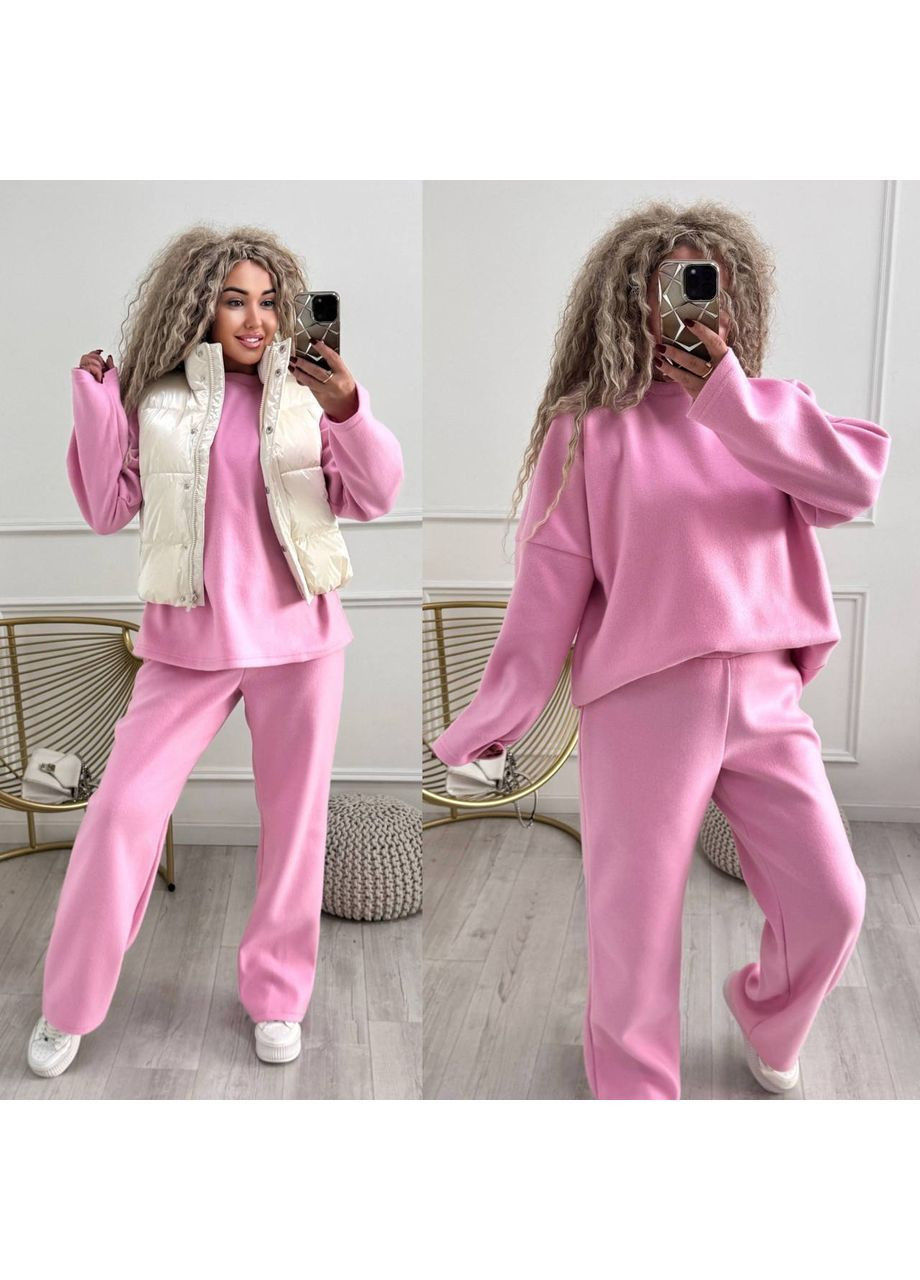 Костюм 397 подвійна Ангора Арктика светр оверсайз та штани кльош Україна (370169371)