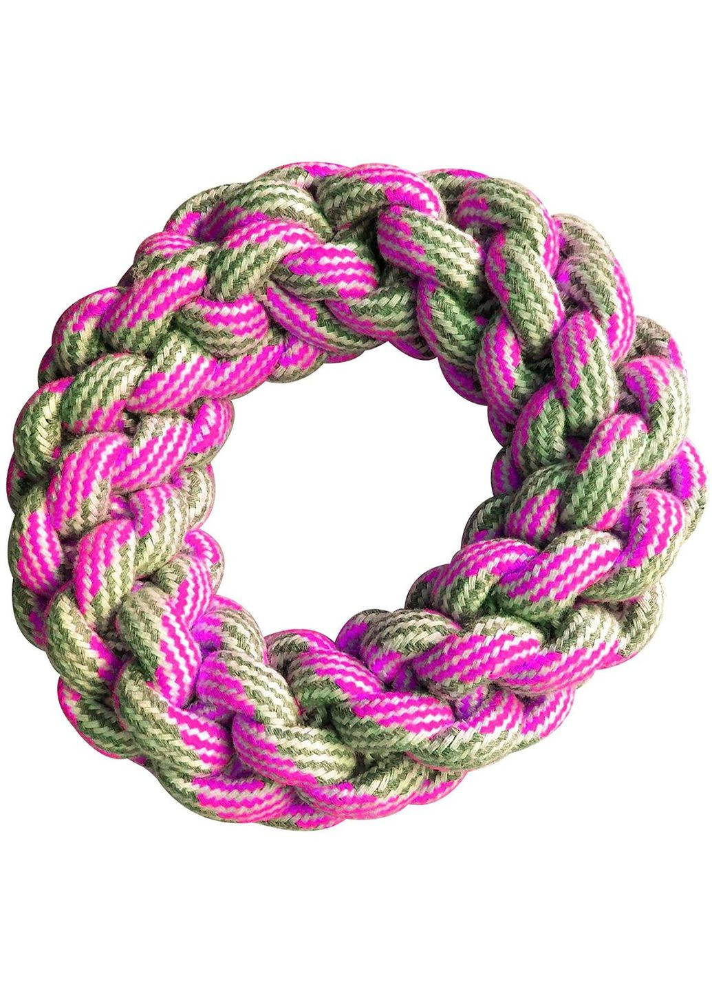 Игрушка для собак кольцо плетеное из каната 18 см PASTEL розовая (8023222226913) Croci (329993780)