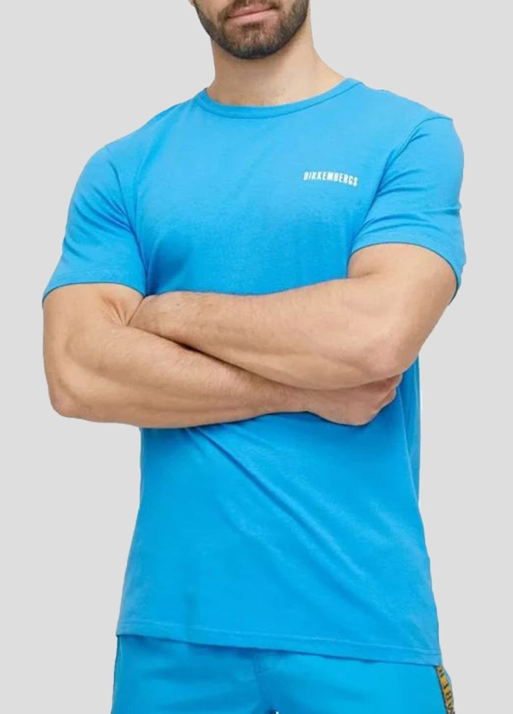 Голубая голубая футболка с двухсторонним принтом Dirk Bikkembergs