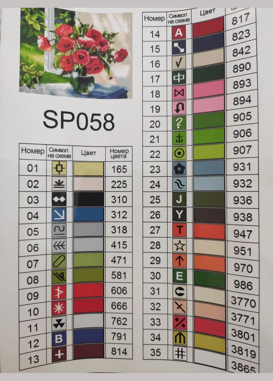 Алмазна мозаїка Маки на підвіконні SP058 ColorArt (285719808)