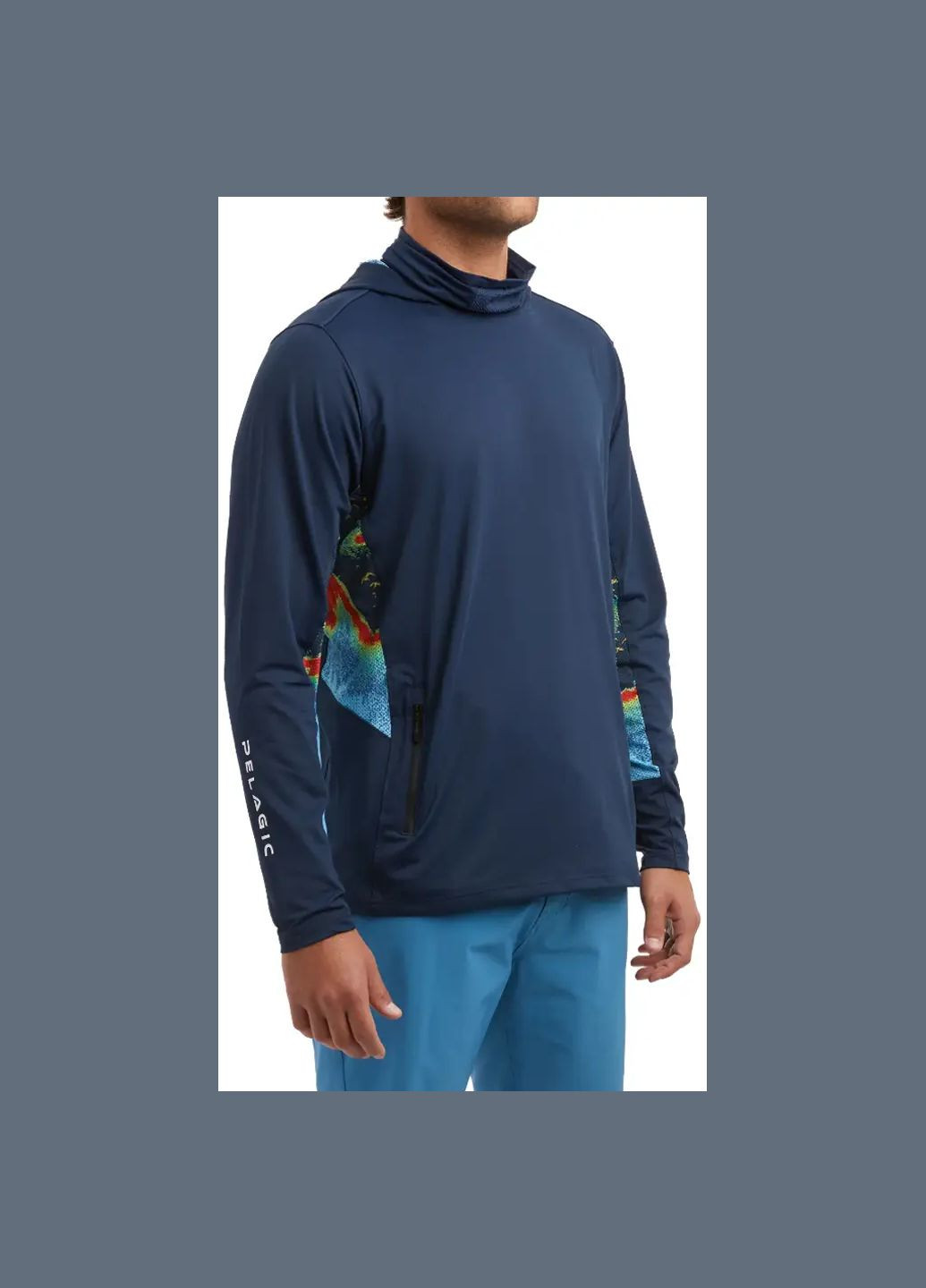 Темно-синяя реглан pelagic exo tech sonar navy No Brand