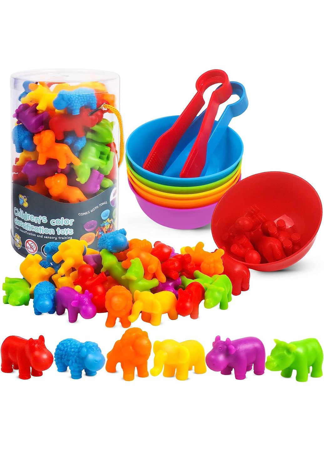 Сортер Монтессорі для дітей Тварини з пінцетом - Ігровий набір для сортування та рахунку No Brand (311671897)