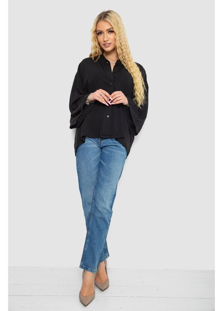 Чёрная рубашка женская свободного кроя Sport Line