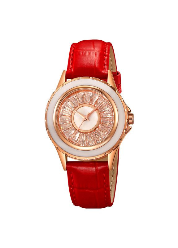 Годинник в стилі Рожеве золото з червоним ремінцем для жінок кварцові стрілочні класичні ProDobro (367264455)