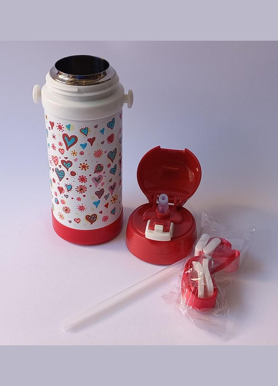 Термос детский 1776red 320мл с трубочкой красный А-Плюс (300001206)