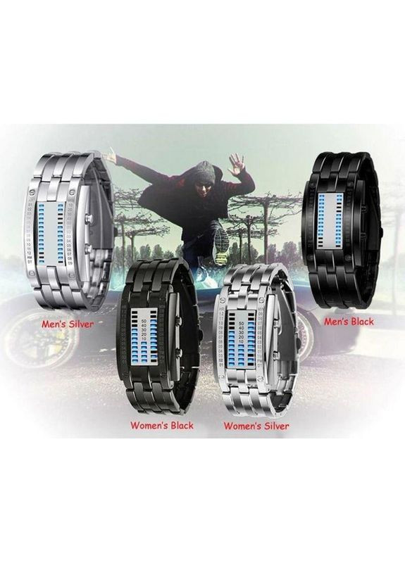 Годинник наручний Сірий чоловічий з LED-дисплеєм для часу та дати цифровий водонепроникний Skmei (372459843)