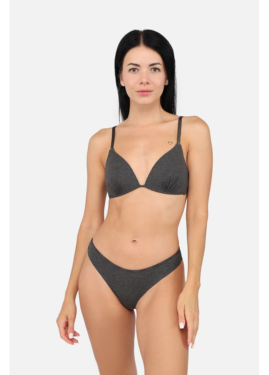 Тёмно-серый бюстгальтер треугольник женский цвет темно-серый cb-00278919 No Brand трикотаж